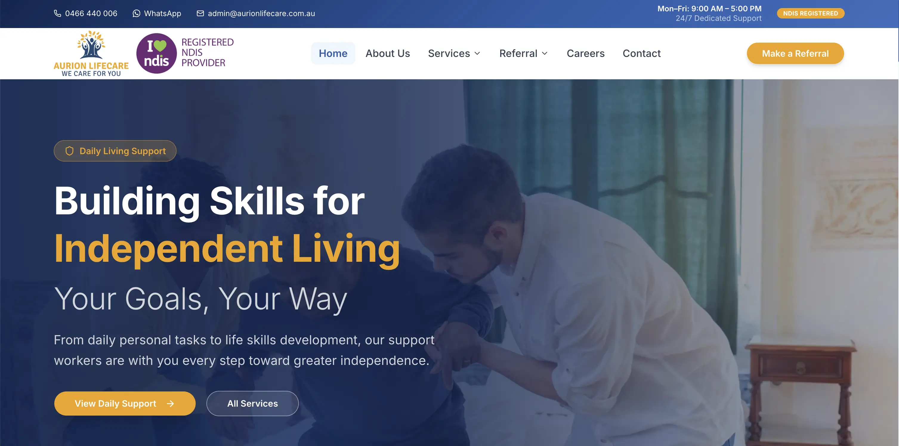Aurion Lifecare website screenshot