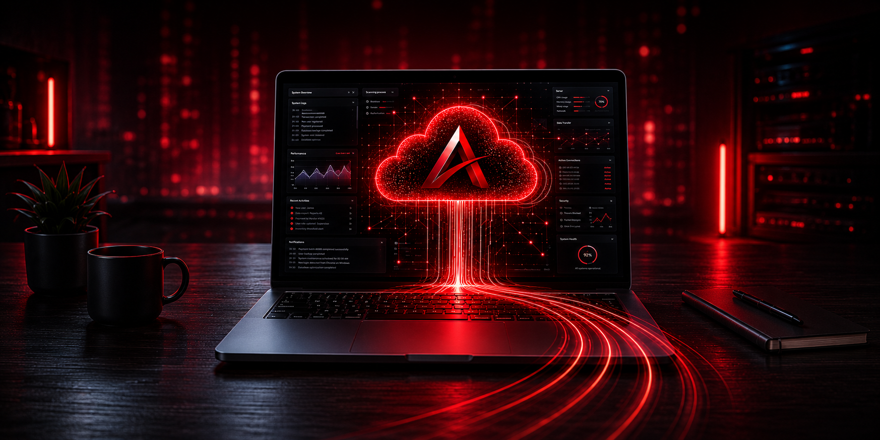 Avanta Technologies dashboard on a laptop